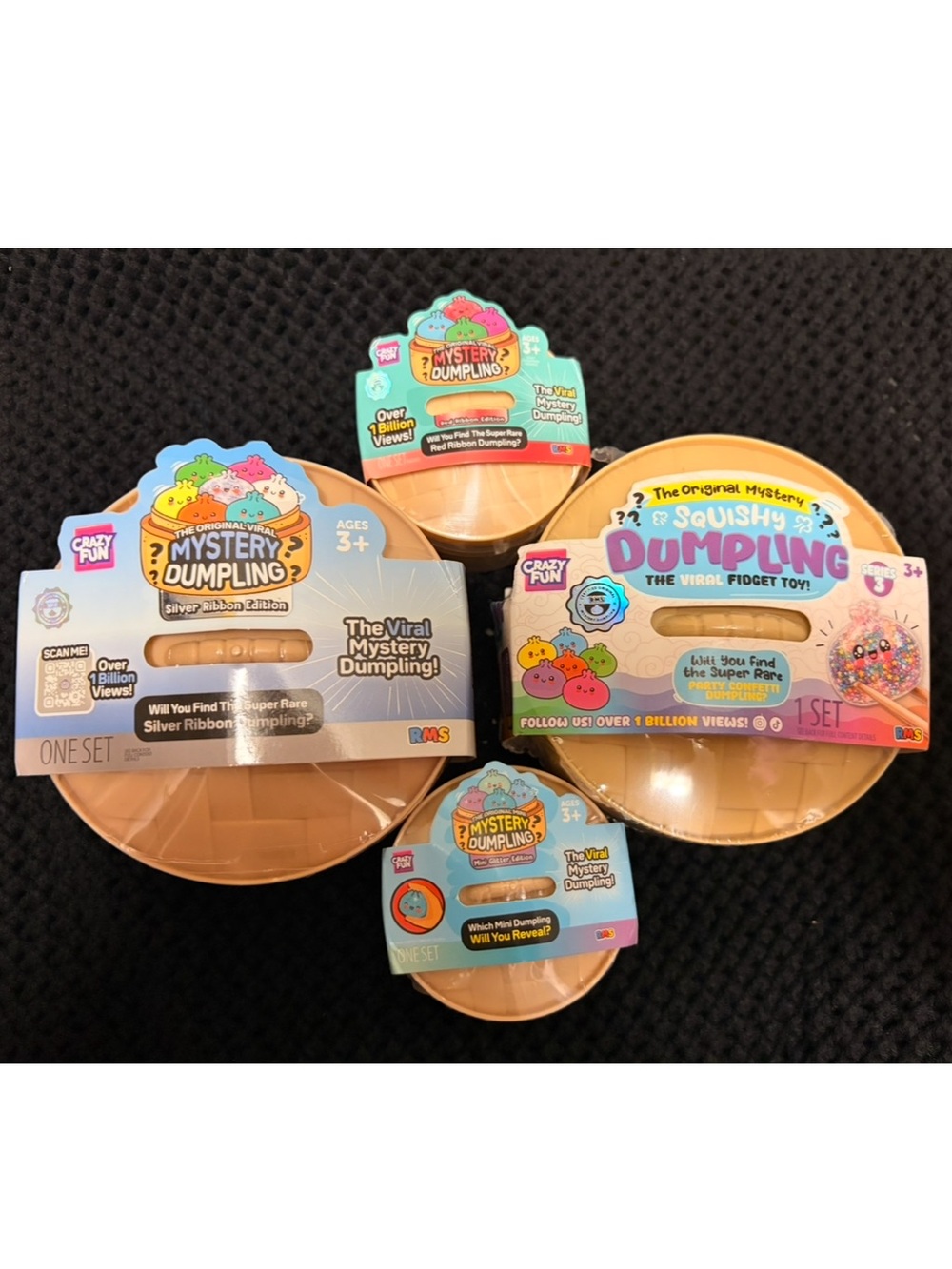Set of 4 RSM Mystery Dumplings including one Mystery Party Confetti Dumpling